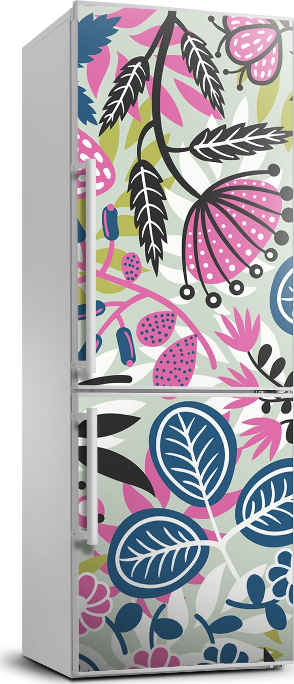 Tulup Naklejka samoprzylepna na lodówkę 70x190 cm Kwiaty