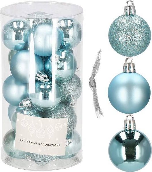 Springos Bombki choinkowe 20 szt. niebieski 4 cm zestaw choinkowy UNIWERSALNY