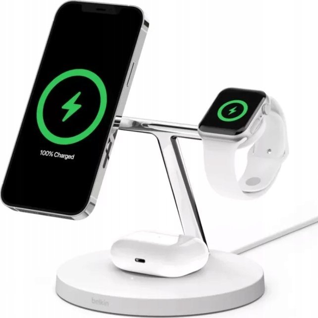 Ładowarka Belkin Belkin BoostCharge Pro Zestaw słuchawkowy, Smartfon, Smartwatch Biały USB Bezprzewodowe ładowanie Wewnętrzna