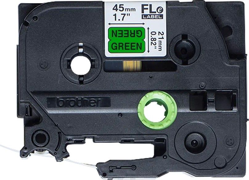 Brother BROTHER FLE7511 21MMX45MM BLACK ON GRN FLAG TAPE