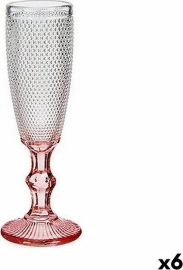 Vivalto Kieliszek do szampana Różowy Przezroczysty Szkło 6 Sztuk (180 ml)
