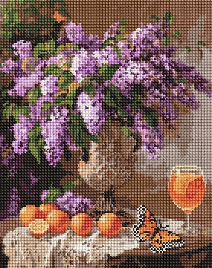 Diamentowa mozaika - Lawendowy aromat 40x50cm