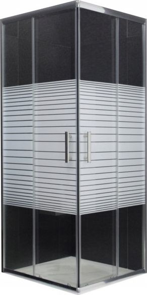 Mexen Kabina prysznicowa Rio kwadratowa 90 x 90 cm, pasy, chrom (860-090-090-01-20)