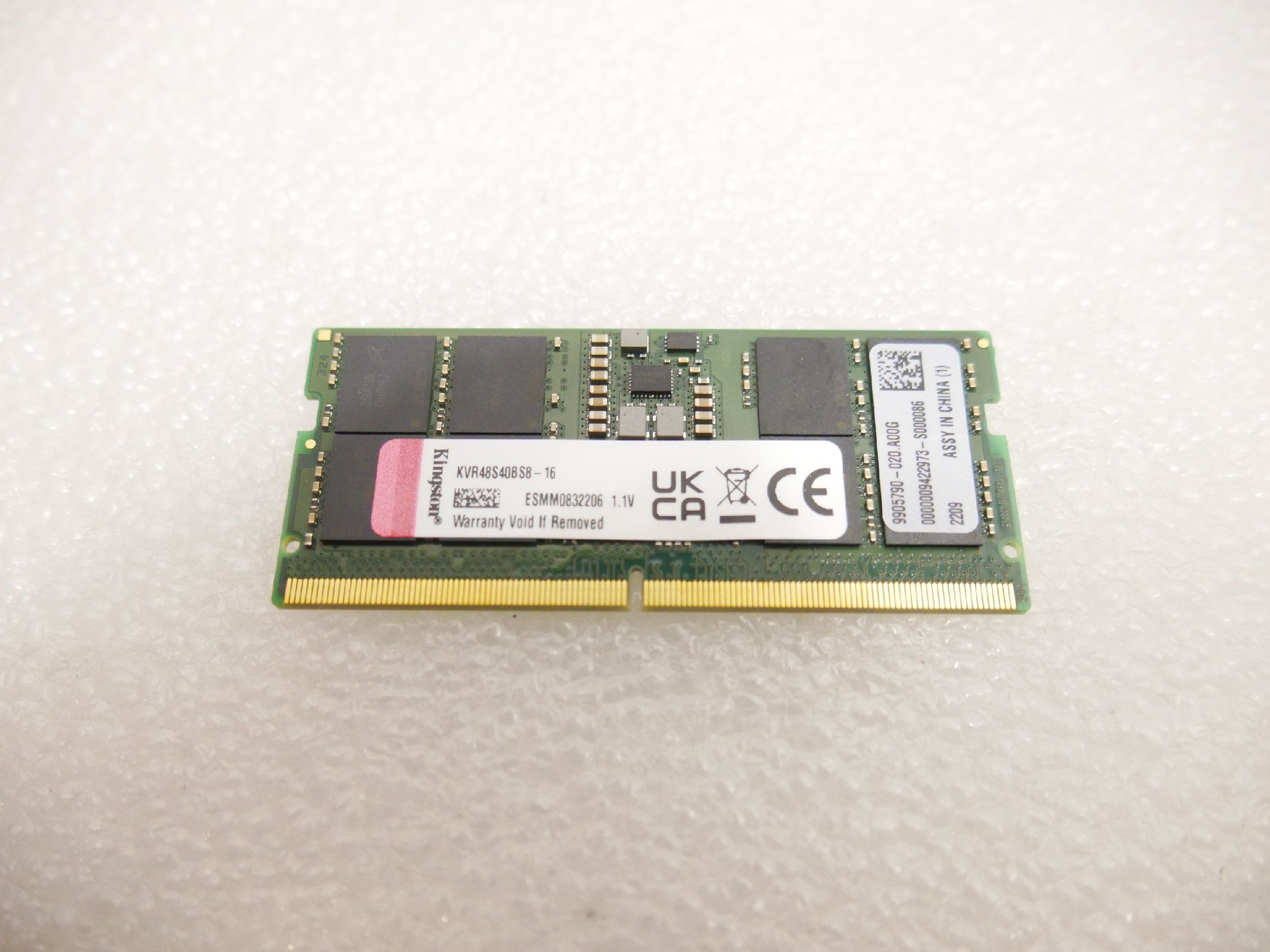 Pamięć do laptopa Kingston ValueRAM, SODIMM, DDR5, 16 GB, 4800 MHz, CL40 (KVR48S40BS8-16 ) [outlet]
