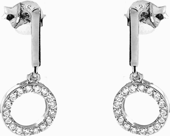 Lovrin SREBRNE KOLCZYKI WISZĄCE 0,9g SZTYFT RODOWANE