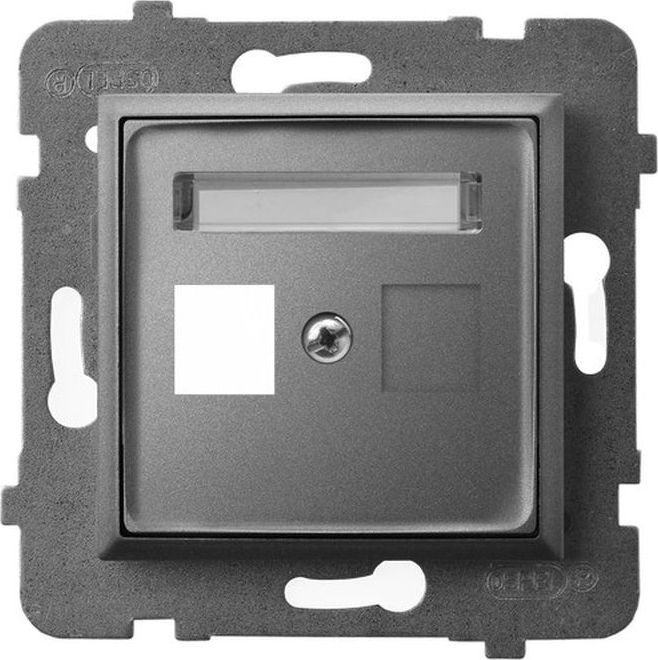 Ospel ARIA Obudowa gniazda pojedynczego typu Keystone prosta szary mat GPK-1U/p/70