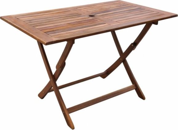 vidaXL Stół ogrodowy składany 120x70x75cm lite drewno akacjowe