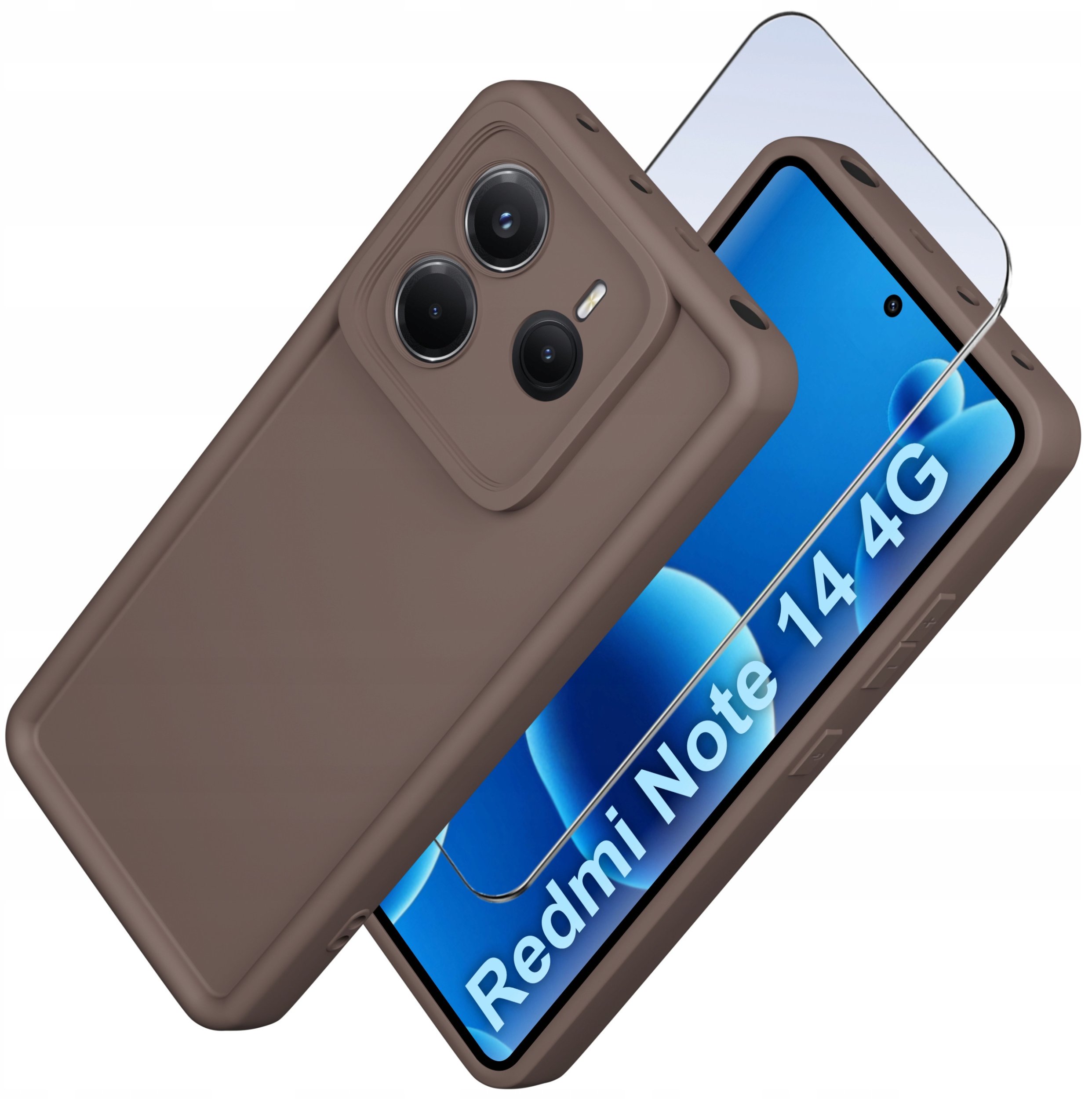 Etui do Xiaomi Redmi Note 14 4G silikonowe MATOWE + Szkło 9H