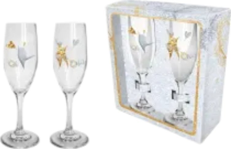 BGtech Zestaw 2 kieliszków do szampana kpl - Ona , On