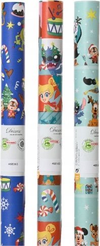 Kaemingk Papier prezentowy świąteczny do pakowania dla dzieci 200x70 cm