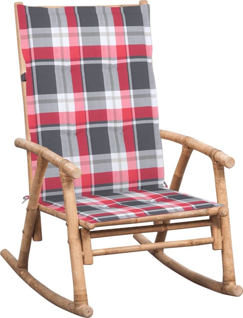 vidaXL Fotel bujany z poduszką, bambusowy