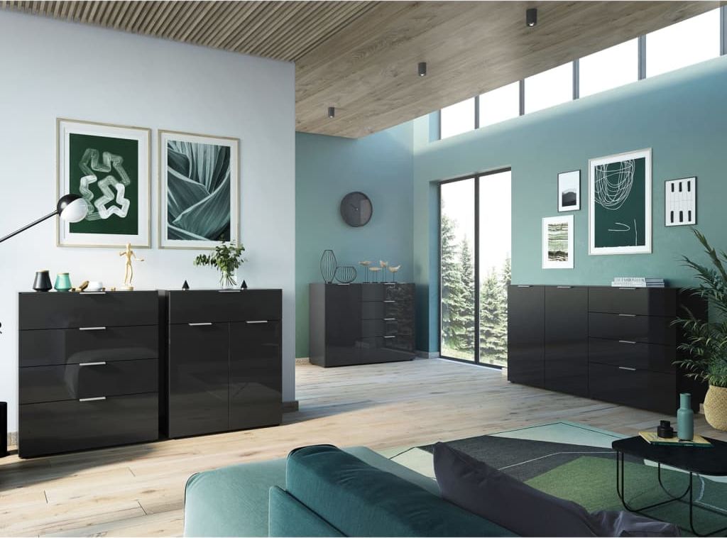 Germania Germania Komoda z 4 szufladami GW-Oakland, czarna