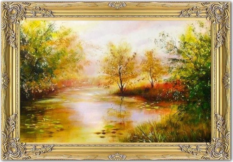 GO-BI Obraz Pejzaz tradycyjny ręcznie malowany 75x105cm uniwersalny