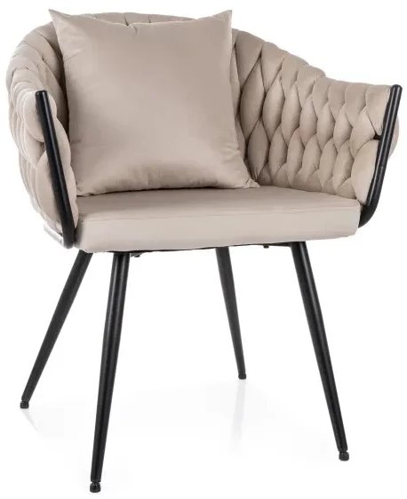 Krzesło tapicerowane NUVO VELVET jasnobeżowe SIGNAL