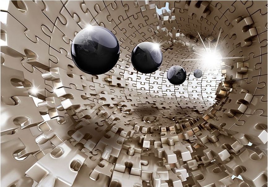 DecoNest Fototapeta - Złota układanka - 200X140