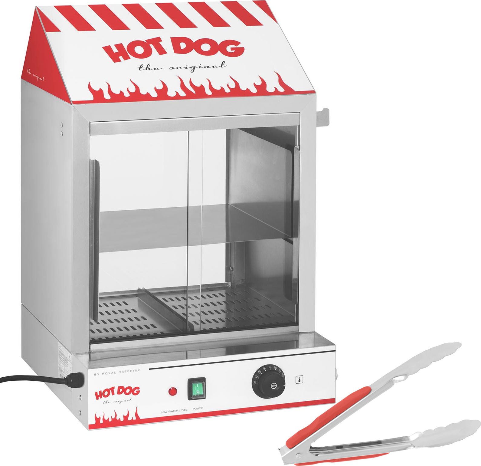 Royal Catering Podgrzewacz witryna grzewcza do 200 hot dogów parówek 50 bułek 2000W R