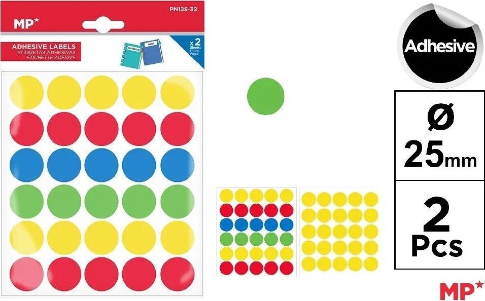 LeanToys Naklejki kółka 2 arkusze