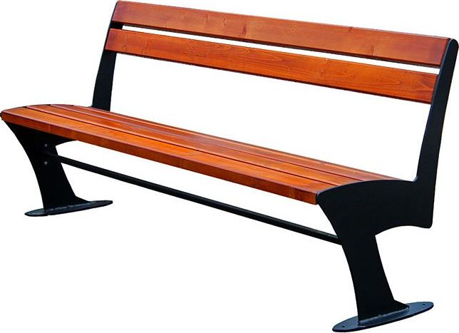 Elior Stalowa ławka parkowa Zoio 2X 150 cm - 84 kolory Dąb Rustykalny