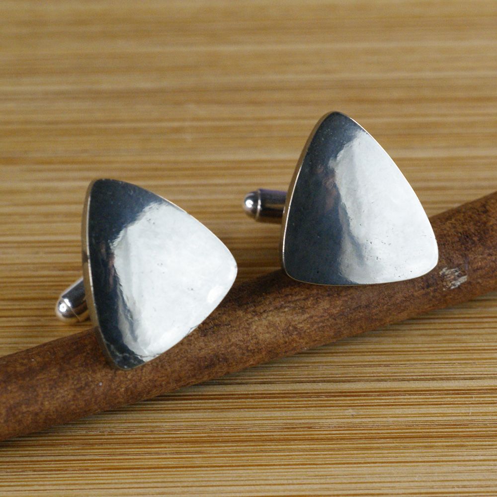 Manufakturaspinek Srebrne spinki do mankietów Piryt (S502)