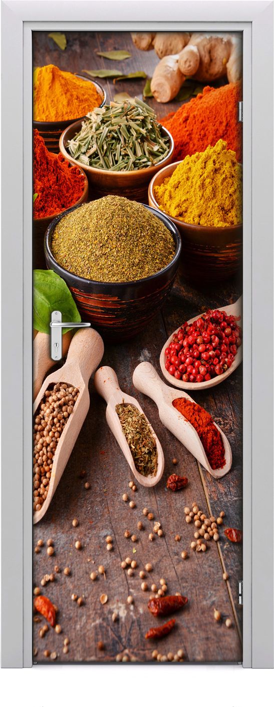 Tulup Fototapeta samoprzylepna na drzwi 75 x 205 cm Przyprawy