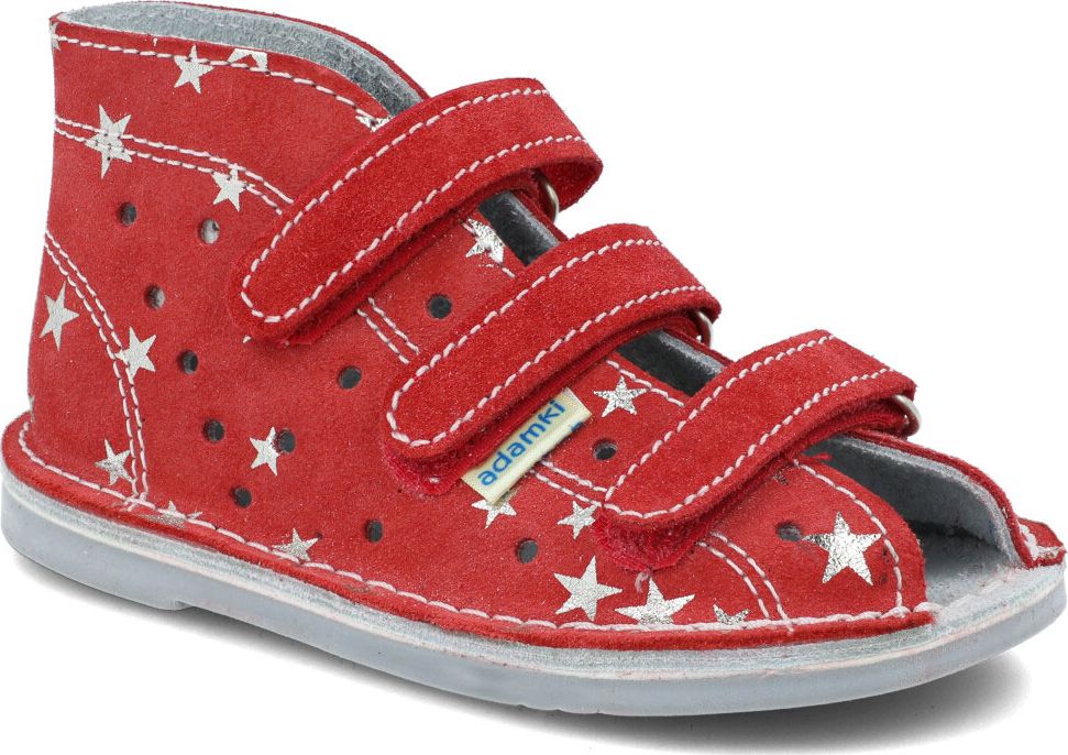 Adamki Obuwie dziewczęce Adamki 012 profilaktyczne czerwony gwiazdki 24