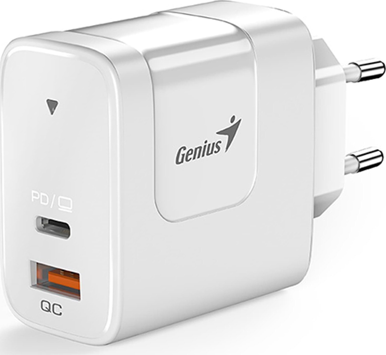 Ładowarka Genius Genius Zasilacz / sieciowy adapter 65W, 2-portowy, USB-C, USB-A, PD-65AC