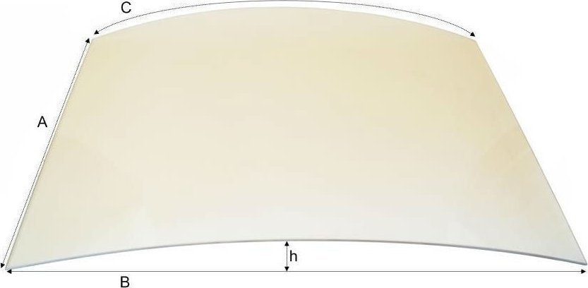 Hurtex Szyba kominkowa, do kominka, pieca- gięta półokrągła SG6