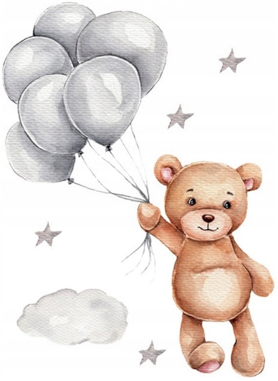 ROOM Decor SIPO-WS63036 NAKLEJKI NA ŚCIANĘ MIŚ Z BALONAMI