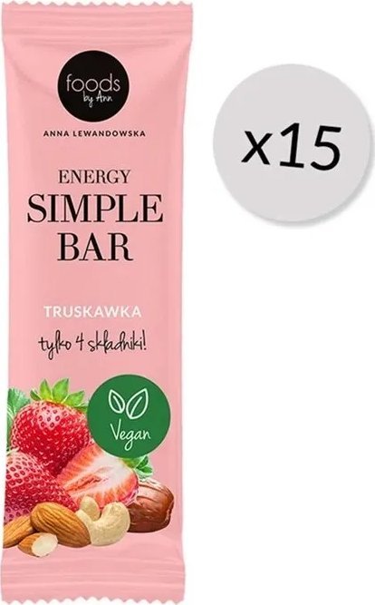 Levann Levann - Energy Simple Bar, Truskawka, 15 x 35g