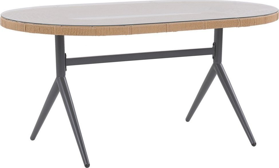 Beliani Lumarko Stół ogrodowy rattanowy 160 x 94 cm ALIANO!