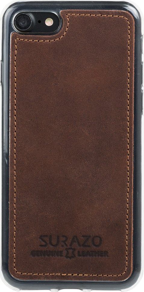 Surazo Etui na tył telefonu Surazo skóra naturalna Back case- Nubuk Orzechowy