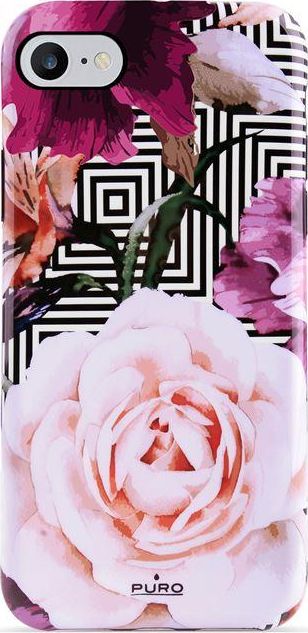 Puro Puro Glam Geo Flowers - Etui Iphone 8 / 7 / 6s / 6 (pink Peonies)