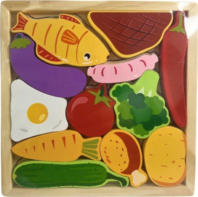 MalPlay Puzzle drewniane jedzenie 222 06812