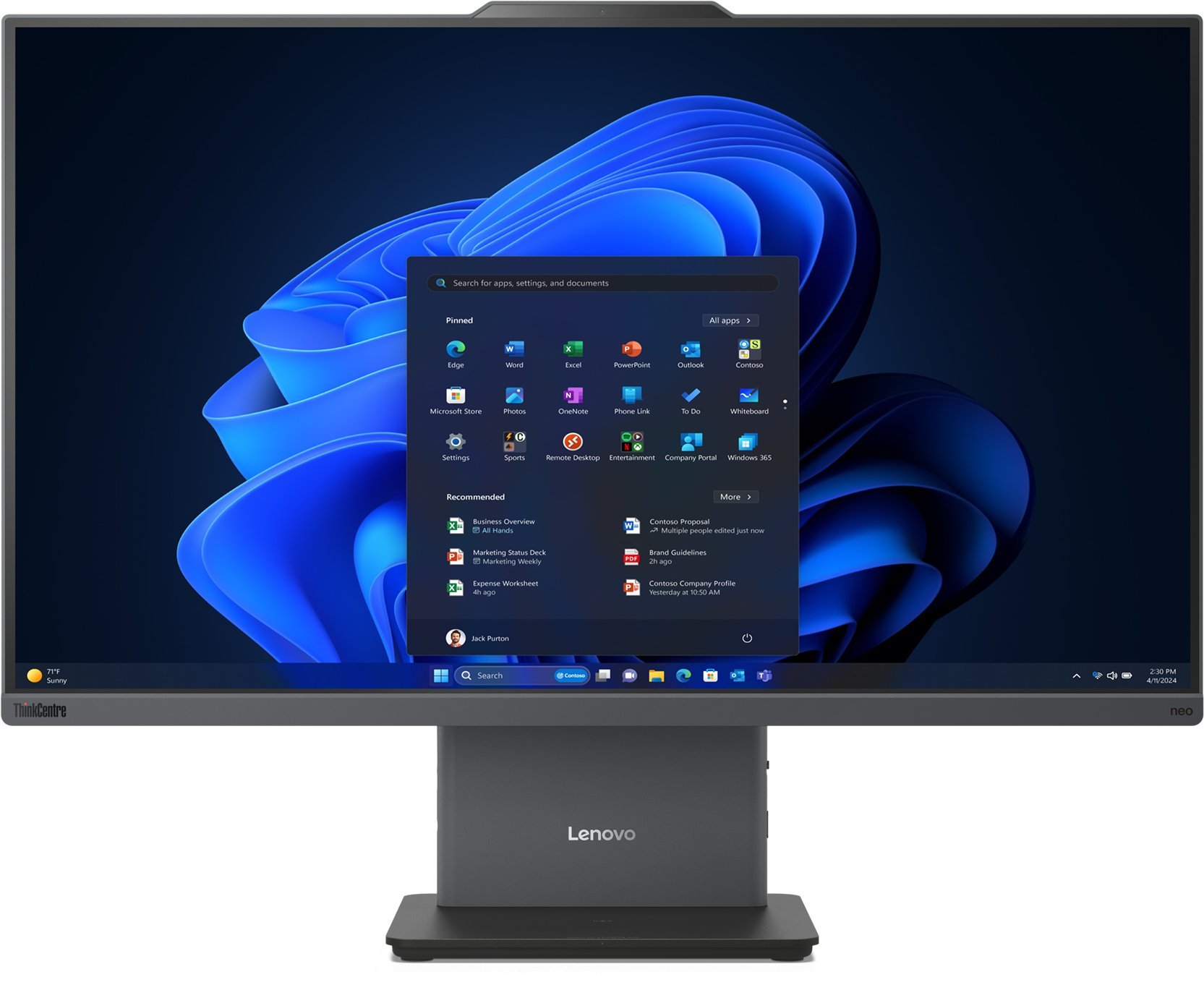 Lenovo ThinkCentre neo 50a, 68.6 cm (27"), Full HD, Intel® Core™ i5, 16 GB, 512 GB, Windows 11 Pro