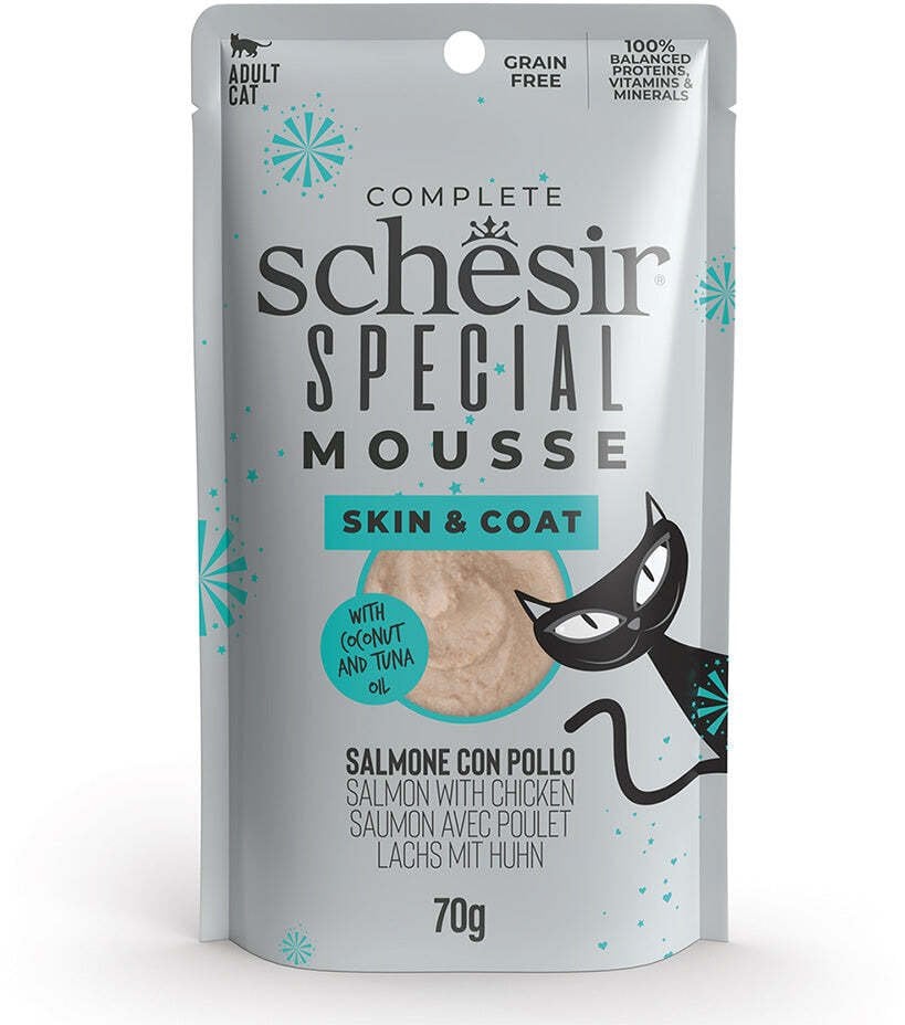 Schesir Special Mousse Skin&coat karma mokra dla kota, łosoś, 70 g, saszetka