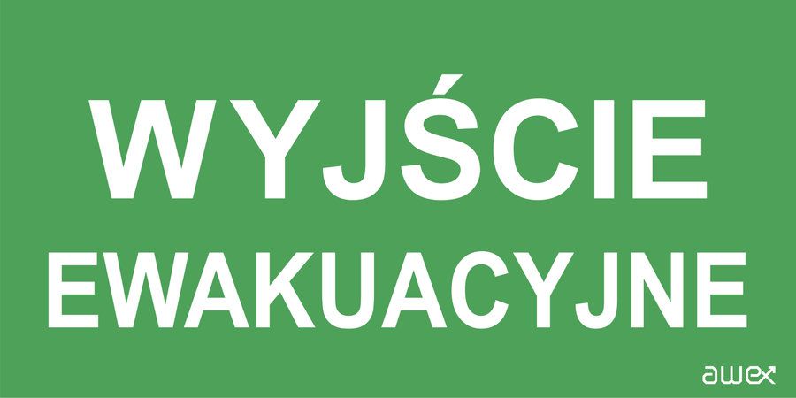AWEX Piktogram Wyjście ewakuacyjne 100 x 300mm (PM21)