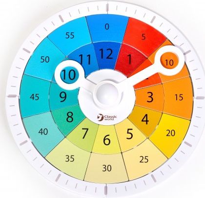 Classic World Zegar Do Nauki Czasu Drewniany