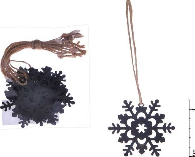 MFP paper śnieżynka zawieszka metalowa czarna mat 6cm 8885450