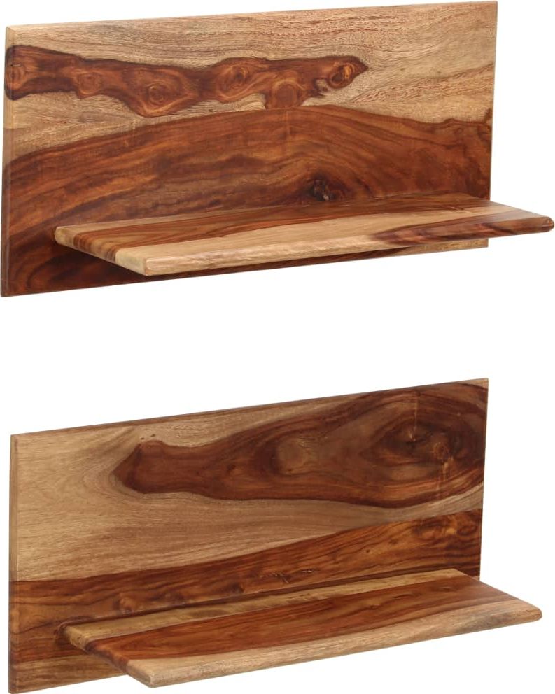 vidaXL Półki ścienne, 2 szt., 58 x 26 x 20 cm, lite drewno sheesham