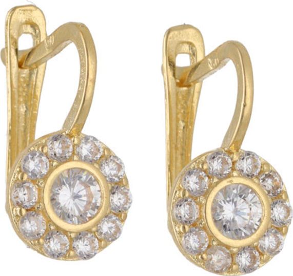 Lovrin Złote kolczyki 585 markizy z białymi cyrkoniami 1,3 g