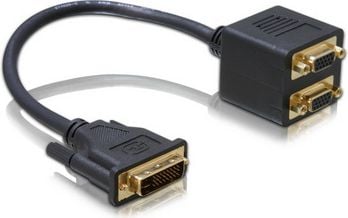 Adapter AV Delock DVI-I - D-Sub (VGA) czarny (65055)
