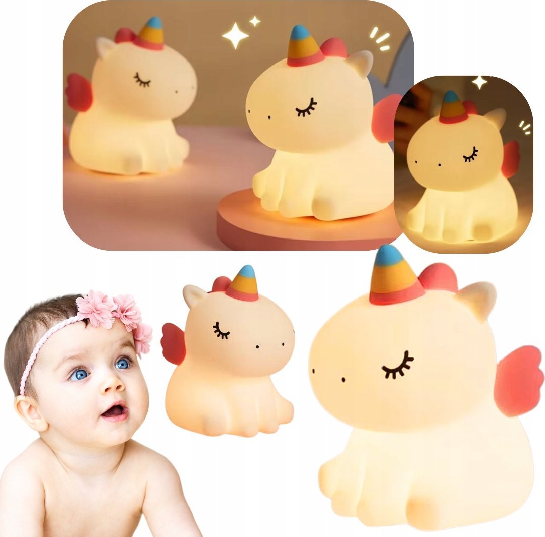 LAMPKA LED JEDNOROŻEC SILIKONOWA 1W DLA DZIECI