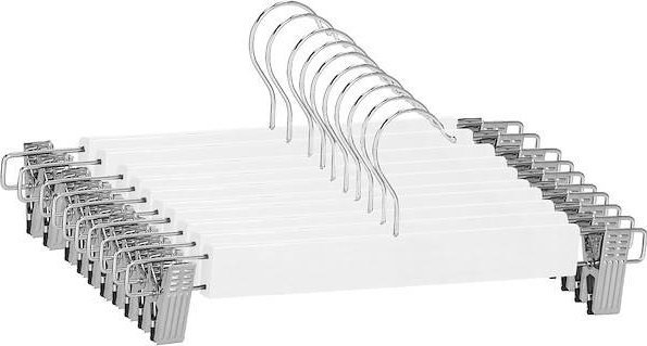 Springos Wieszak klamrowy na ubrania 10 szt. do spódnic, spodni biały UNIWERSALNY