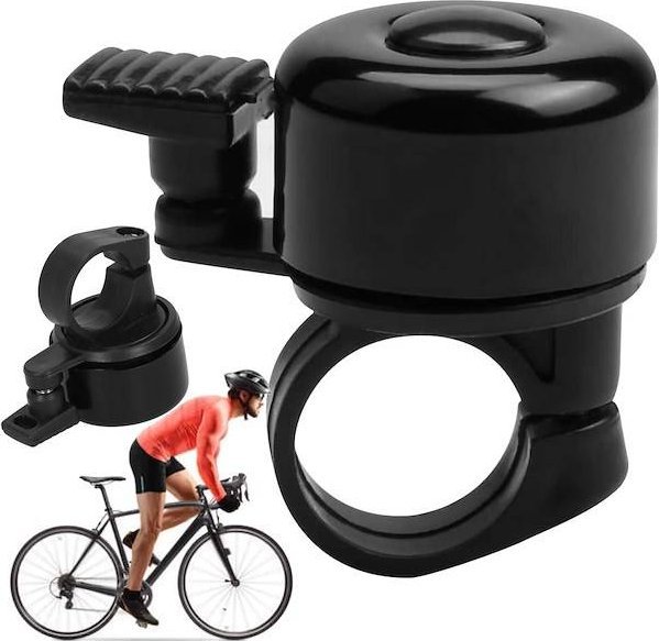 Springos Dzwonek rowerowy na kierownicę metalowy czarny UNIWERSALNY