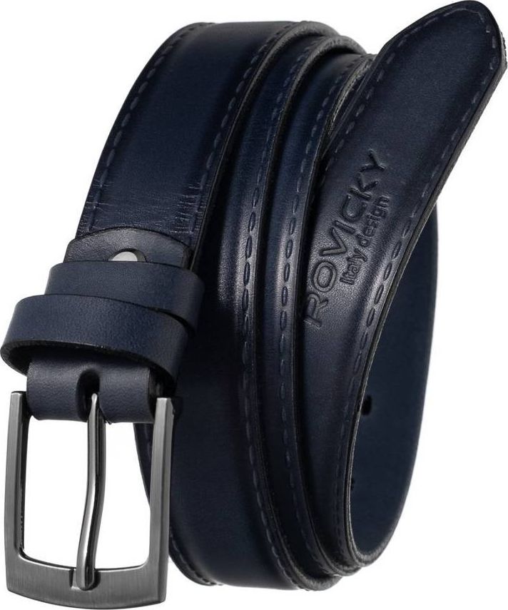 Rovicky Pasek męski Rovicky Wąski PLW-R-11 NIEBIESKI