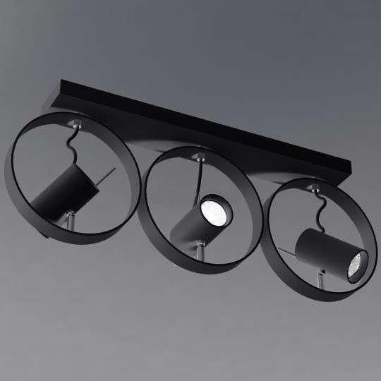 Lampa sufitowa Shilo Plafon LAMPA sufitowa WAKO 2214 Shilo metalowa OPRAWA regulowane pierścienie rings czarne