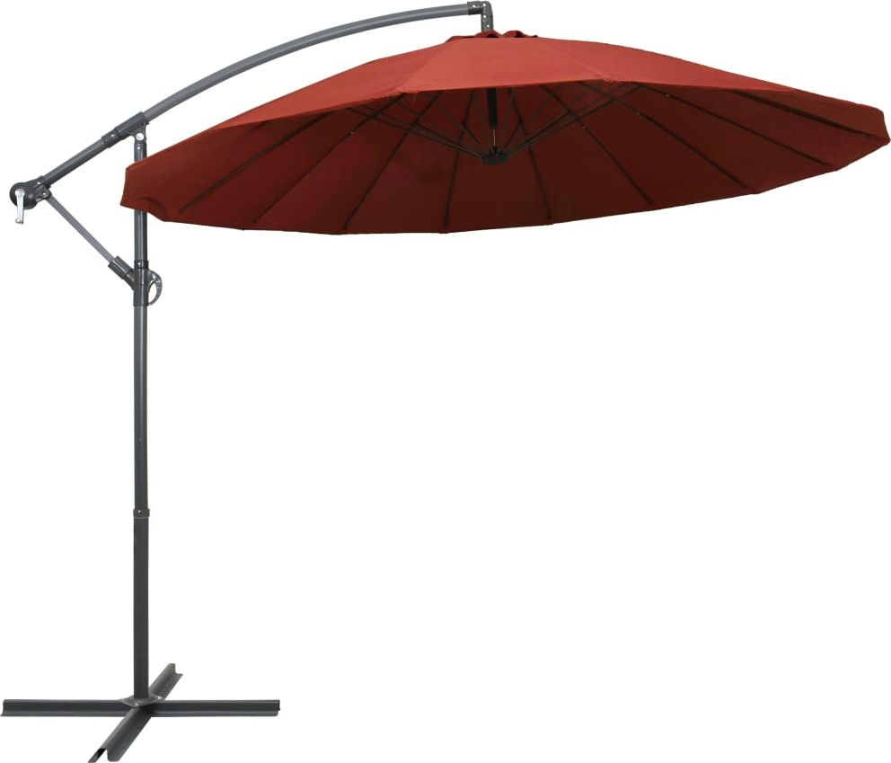 vidaXL Wiszący parasol, terakotowy, 3 m, aluminiowy słupek