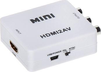 Adapter AV RCA (Cinch) x3 - HDMI biały (HDMI/AV)