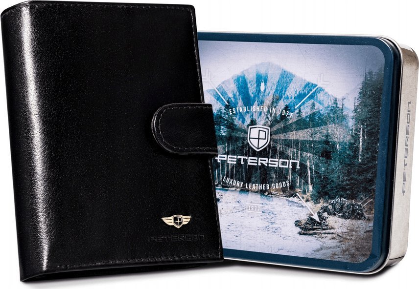 Peterson Duży, skórzany portfel męski na zatrzask Peterson