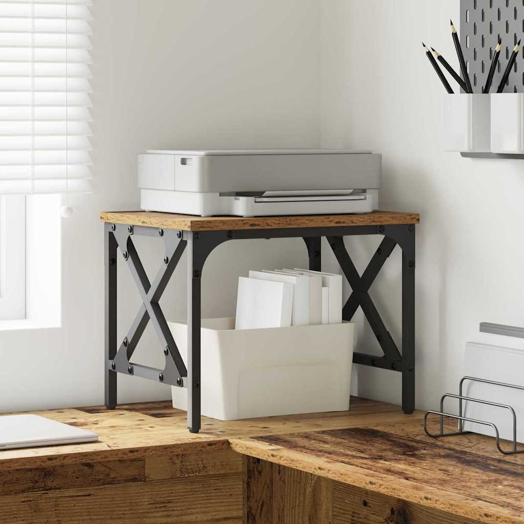 vidaXL Stojak na drukarkę Z regulacją Stare drewno 40 x 30 x 31 cm